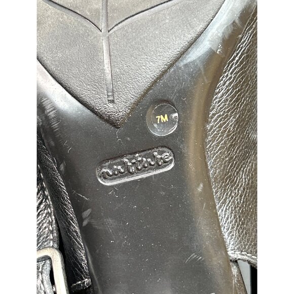 Nurture Penelope Black Open-Toe Slingback Pumps Cutout Leather Upper Size 7 - Picture 7 of 9